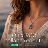 Goccia di Luce – Collana con zircone blu e finitura argentata